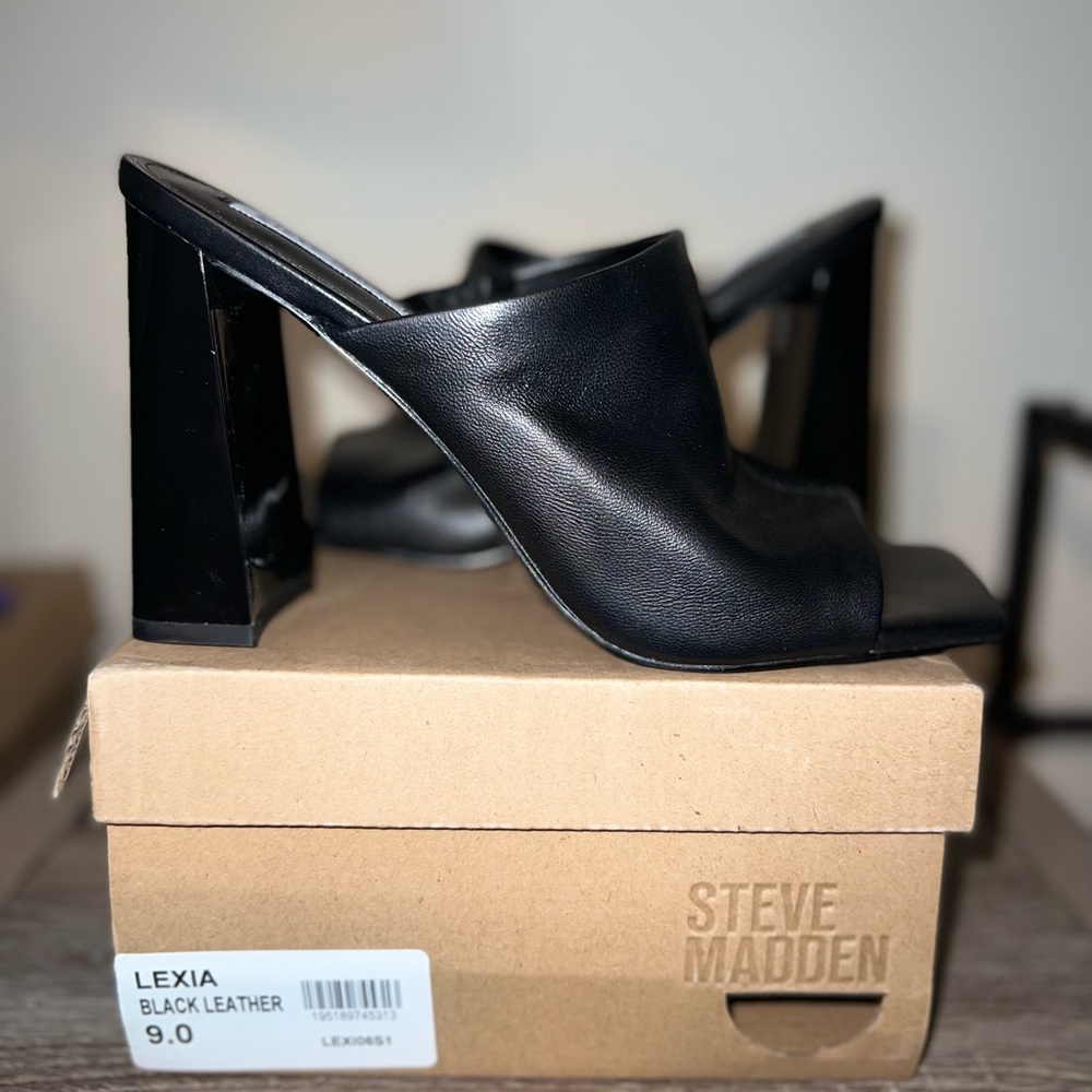 ❌SOLD Steve Madden “Lexia” Black Leather Mule NWOT